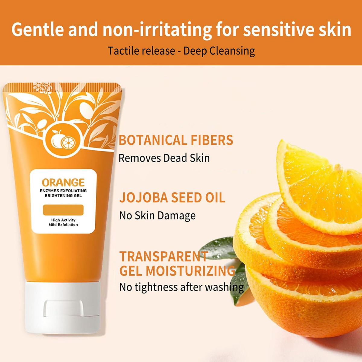 🍊 Orange Exfoliating Gel – Reveal Smooth, Glowing Skin Instantly! ✨